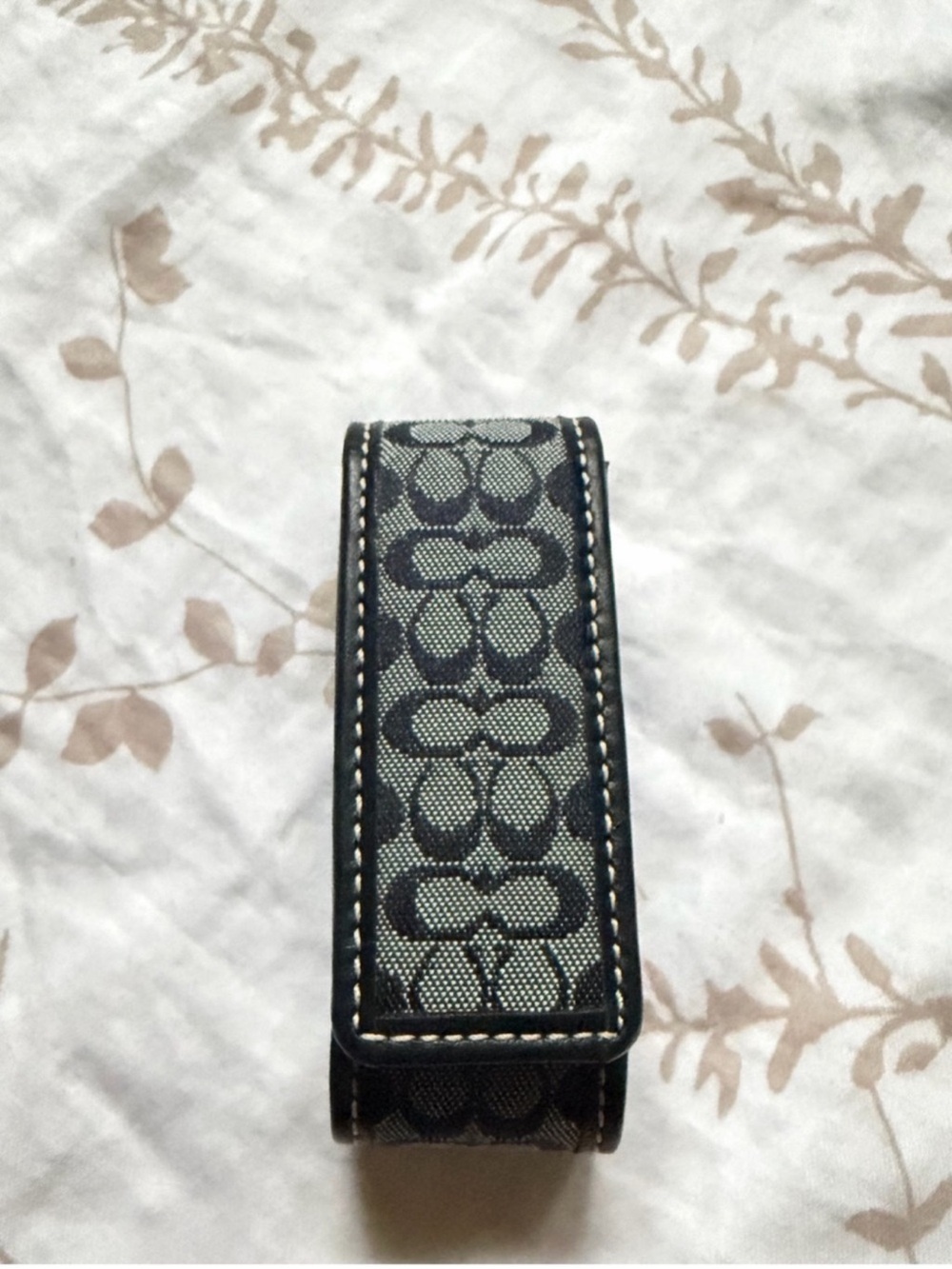Rare Vintage Coach Lipstick Case with Mirror Black Signature Canvas